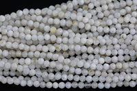 Cream Moonstone Full Strands-15.5 inches-3mm 4mm- Nice Size Hole- Diamond Cutting, High Facets-Nice and Sparkly-Faceted Round