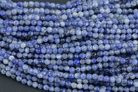 Natural Sodalite Beads Full Strands-15.5 inches-3mm- Nice Size Hole- Diamond Cutting High Facets- Nice and Sparkly- Faceted Round