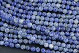 Natural Sodalite Beads Full Strands-15.5 inches-3mm- Nice Size Hole- Diamond Cutting High Facets- Nice and Sparkly- Faceted Round