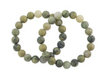 Green Rutilated Quartz Smooth Round Size 6mm and 8mm- Handmade In USA- approx. 7" Bracelet Crystal Bracelet