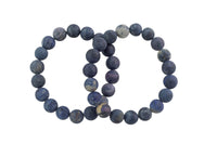 Blue Dumortierite Bracelet Matte Round Size 6mm and 8mm Handmade In USA Natural Gemstone Crystal Bracelets - Handmade Jewelry - approx. 7"