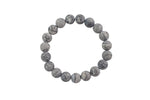 Silver Picasso Jasper Smooth Round Size 6mm and 8mm- Handmade In USA- approx. 7" Bracelet Crystal Bracelet