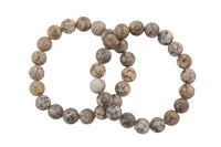 Natural Mai Jasper Smooth Round Size 6mm and 8mm- Handmade In USA- approx. 7" Bracelet Crystal Bracelet