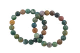 Natural Indian Agate Bracelet Matte Round Size 6mm and 8mm- Handmade In USA- approx. 7" Bracelet Crystal Bracelet