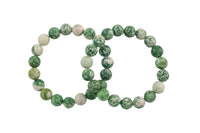 Green Spotted Jasper Round Size 6mm and 8mm- Handmade In USA- approx. 7" Bracelet Crystal Bracelet