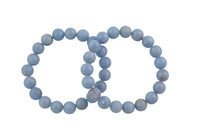 Angelite Bracelet Round Size 6mm and 8mm- Handmade In USA Natural Gemstone Crystal Bracelets - Handmade Jewelry - approx. 7"