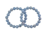 Angelite Bracelet Round Size 6mm and 8mm- Handmade In USA Natural Gemstone Crystal Bracelets - Handmade Jewelry - approx. 7"