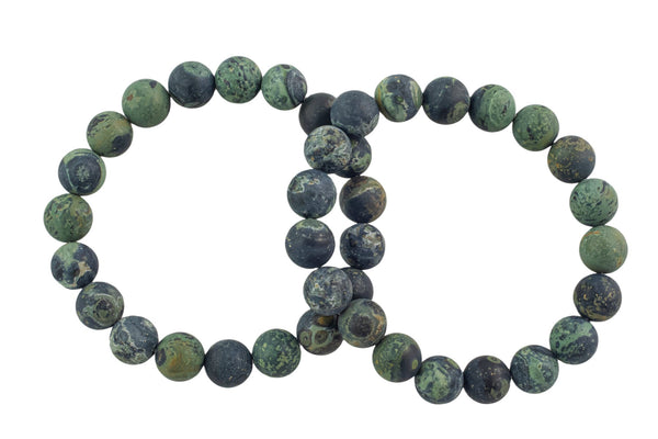 Kambaba Jasper Round Size 6mm and 8mm- Handmade In USA- Precharged- 7.5" Length Bracelet Crystal Bracelet