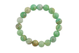 Natural Green Flower Angelite Bracelet Smooth Round Size 6mm and 8mm- Handmade In USA- approx. 7" Bracelet Crystal Bracelet