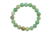 Natural Green Flower Angelite Bracelet Smooth Round Size 6mm and 8mm- Handmade In USA- approx. 7" Bracelet Crystal Bracelet