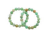 Natural Green Flower Angelite Bracelet Smooth Round Size 6mm and 8mm- Handmade In USA- approx. 7" Bracelet Crystal Bracelet