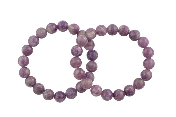 Bracelet Natural Lepidolite Bracelets 8mm Stackable Round Natural Gemstone Crystal Bracelets - Handmade Bracelet Crystal Bracelet