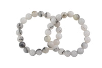 Natural Rutilated Quartz Round Size 6mm and 8mm- Handmade In USA- approx. 7" Bracelet Crystal Bracelet