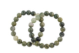 Green Rutilated Quartz Smooth Round Size 6mm and 8mm- Handmade In USA- approx. 7" Bracelet Crystal Bracelet