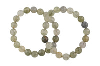 Bracelet Natural Green Rutilated Quartz Bracelets 6mm Stackable Round Natural Gemstone Crystal Bracelets - Handmade Bracelet