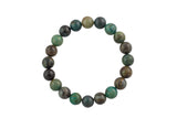 Natural Mongolian Jade - Bracelet Smooth Round Size 10mm and 12mm- Handmade In USA- approx. 7-7.5" Bracelet Crystal Bracelet- LGS