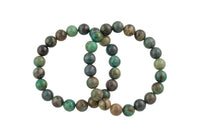 Natural Mongolian Jade - Bracelet Smooth Round Size 10mm and 12mm- Handmade In USA- approx. 7-7.5" Bracelet Crystal Bracelet- LGS