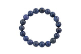 Blue Dumortierite Bracelet Smooth Round Size 6mm and 8mm Handmade In USA Natural Gemstone Crystal Bracelets - Handmade Jewelry - approx. 7"