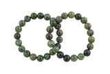Natural Green Caldrite Round Size 6mm and 8mm- Handmade In USA- approx. 7" Bracelet Crystal Bracelet