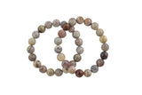 Natural Crazy Agate Smooth Round Size 6mm and 8mm- Handmade In USA- approx. 7" Bracelet Crystal Bracelet