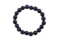 Blue Goldstone Faceted Round Size 6mm and 8mm- Handmade In USA- approx. 7" Bracelet Crystal Bracelet