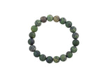 Natural Green Caldrite Round Size 6mm and 8mm- Handmade In USA- approx. 7" Bracelet Crystal Bracelet