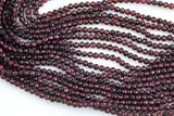 Natural Garnet Beads Full Strands-15.5 inches-2mm- Nice Size Hole- Diamond Cutting, High Facets-Nice and Sparkly-Faceted Round