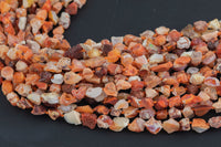 Natural Organic Rough Raw Unpolished Mexican Fire Opal Nugget Beads 15.5" Strand Gemstone Beads