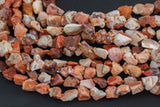 Natural Organic Rough Raw Unpolished Mexican Fire Opal Nugget Beads 15.5" Strand Gemstone Beads