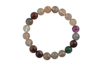 Natural Multi Color Rutilated Quartz Bracelet Smooth Round Size 6mm and 8mm- Handmade In USA- approx. 7" Bracelet Crystal Bracelet