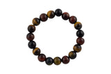 Rainbow Tiger Eye Bracelet Smooth Round Size 10mm and 12mm- Handmade In USA- approx. 7-7.5" Bracelet Crystal Bracelet- LGS