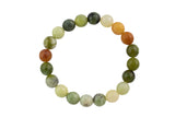 Natural Flower Jade- Bracelet Faceted Round Size 10mm and 12mm- Handmade In USA- approx. 7-7.5" Bracelet Crystal Bracelet- LGS