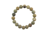 Silver Leaf Jasper Smooth Round Size 10mm and 12mm- Handmade In USA- approx. 7-7.5" Bracelet Crystal Bracelet- LGS