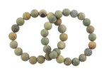 Silver Leaf Jasper Smooth Round Size 10mm and 12mm- Handmade In USA- approx. 7-7.5" Bracelet Crystal Bracelet- LGS