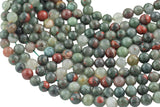 Natural Bloodstone Beads Blood Stone Beads, High Quality in Faceted Round,-Full Strand 15.5 inch Strand, 4mm, 6mm, 8mm, 12mm, or 14mm Beads