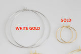 Gold Filled / White Gold Filled Earring Hoop Findings - 20mm 25mm 35mm 45mm 50mm - 2 pairs per order (4 pcs)