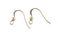 14Kt Solid Gold Earring Wire Earwire 14x21mm -14kt Solid Gold- 1 Pair Per Order (2 Pcs)