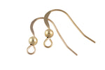 14Kt Solid Gold Earring Wire Earwire 14x21mm -14kt Solid Gold- 1 Pair Per Order (2 Pcs)