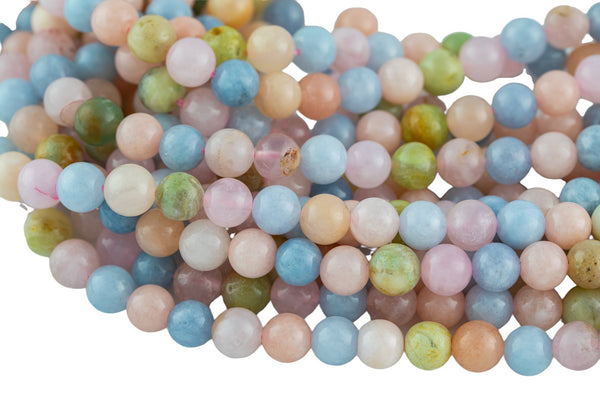 Morganite Smooth Round Beads 4mm 6mm 8mm 10mm 12mm 15.5" Strand