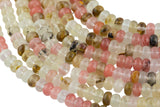 Watermelon Quartz- High Quality in Roundel, 6mm, 8mm- Full 15.5 Inch Strand-Full Strand 15.5 inch Strand Smooth Gemstone Beads