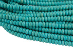 Magnesite Turquoise - High Quality in Roundel, 6mm, 8mm- Full 15.5 Inch Strand-Full Strand 15.5 inch Strand Smooth Gemstone Beads