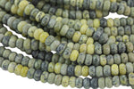 Natural Yellow Flower Jade- High Quality in Roundel, 6mm, 8mm- Full 15.5 Inch Strand-Full Strand 15.5 inch Strand Smooth Gemstone Beads