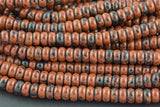 Natural Mahogany Jasper - High Quality in Roundel, 6mm, 8mm- Full 15.5 Inch Strand-15.5 inch Strand Smooth Gemstone Beads