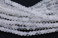 Natural Rock Quartz- High Quality in Roundel, 6mm, 8mm- Full 15.5 Inch Strand-15.5 inch Strand Smooth Gemstone Beads