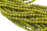 Natural Diamond Cut Olive Jade 6mm 8mm 10mm Round Beads 15.5" Strand Gemstone Beads