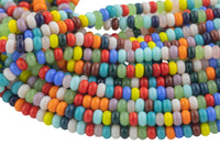 8mm Crystal Smooth Roundel Barrel Beads multi Color about 16.5"