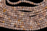 Natural Pink Sunstone Faceted Cube Beads Size 3mm 15.5" Strand