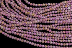 Gorgeous Natural Phosphosiderite 3mm Round Beads Micro Faceted Gemstone Genuine Lilac Purple Stone Beads 15.5" Strand