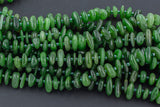 Natural Mongolian Jade Smooth Freeform Roundel Chip Beads 15.5" Strand