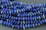 Natural Lapis Smooth Freeform Roundel Chip Beads 15.5" Strand